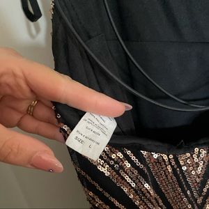 Black and gold prom dress